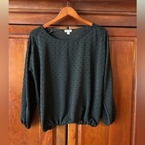 Dylan Sheer Black Textured Women's Top